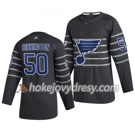 Pánské Hokejový Dres St. Louis Blues Jordan Binnington 50  Šedá Adidas 2020 NHL All-Star Authentic